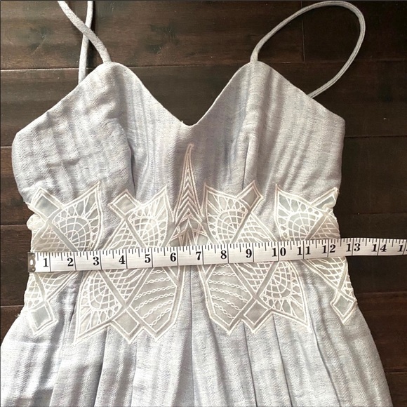 🦋 Jonathan Simkhai Pleated Linen Lattice Romper NWT - Picture 10 of 16